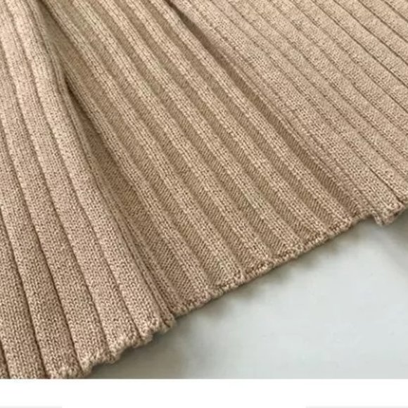 Daily Use Maxi - Knitted Ribbed Sleeveless Maxi Dress - Soft Apricot color - Picture 10 of 13